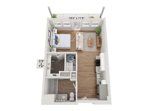Floor plan image of S1, Studio apartment